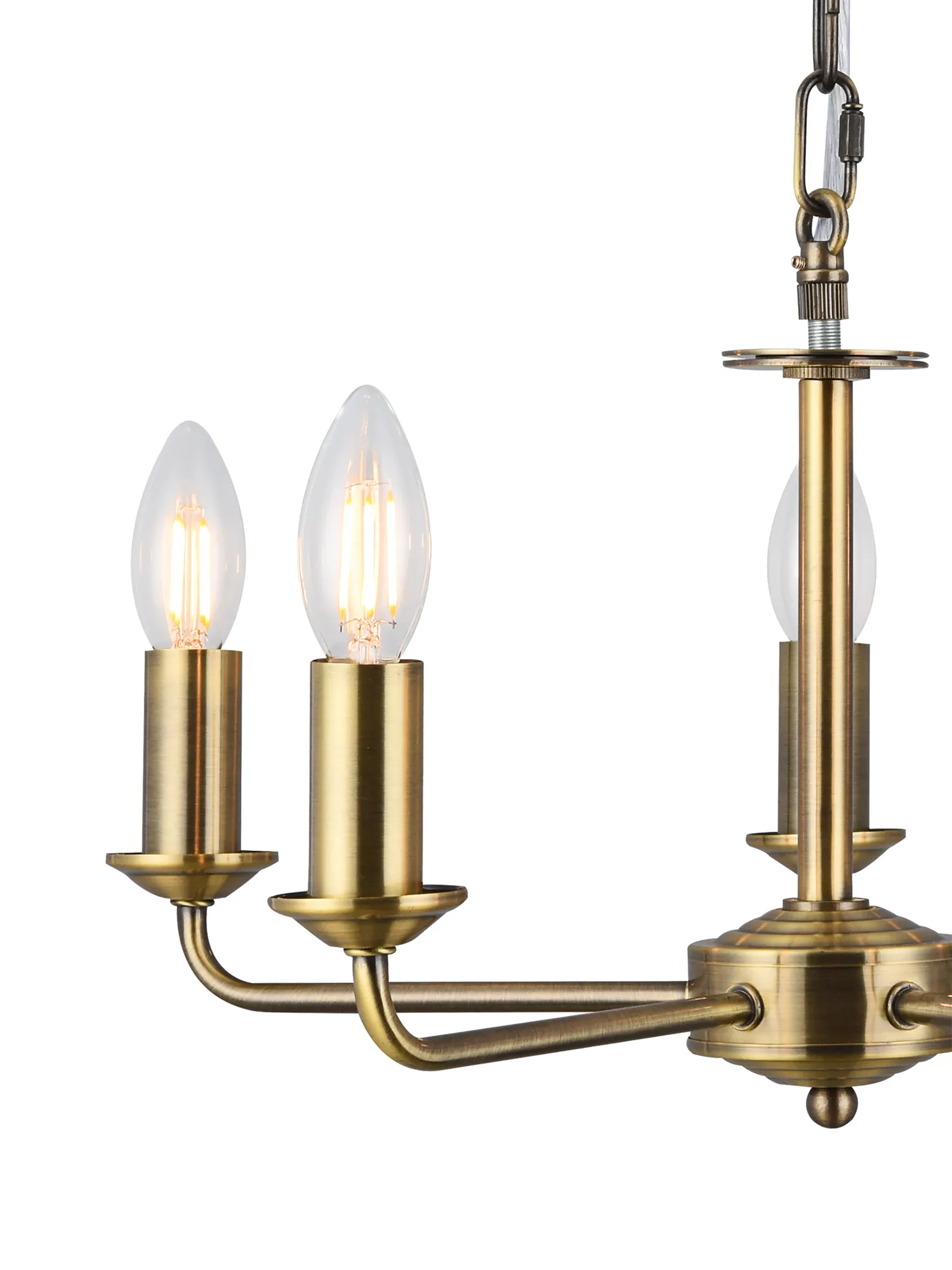Banyan 60cm 5 Light Pendant Antique Brass, Nude Beige/Moonlight DK0040  Deco Banyan AB NU